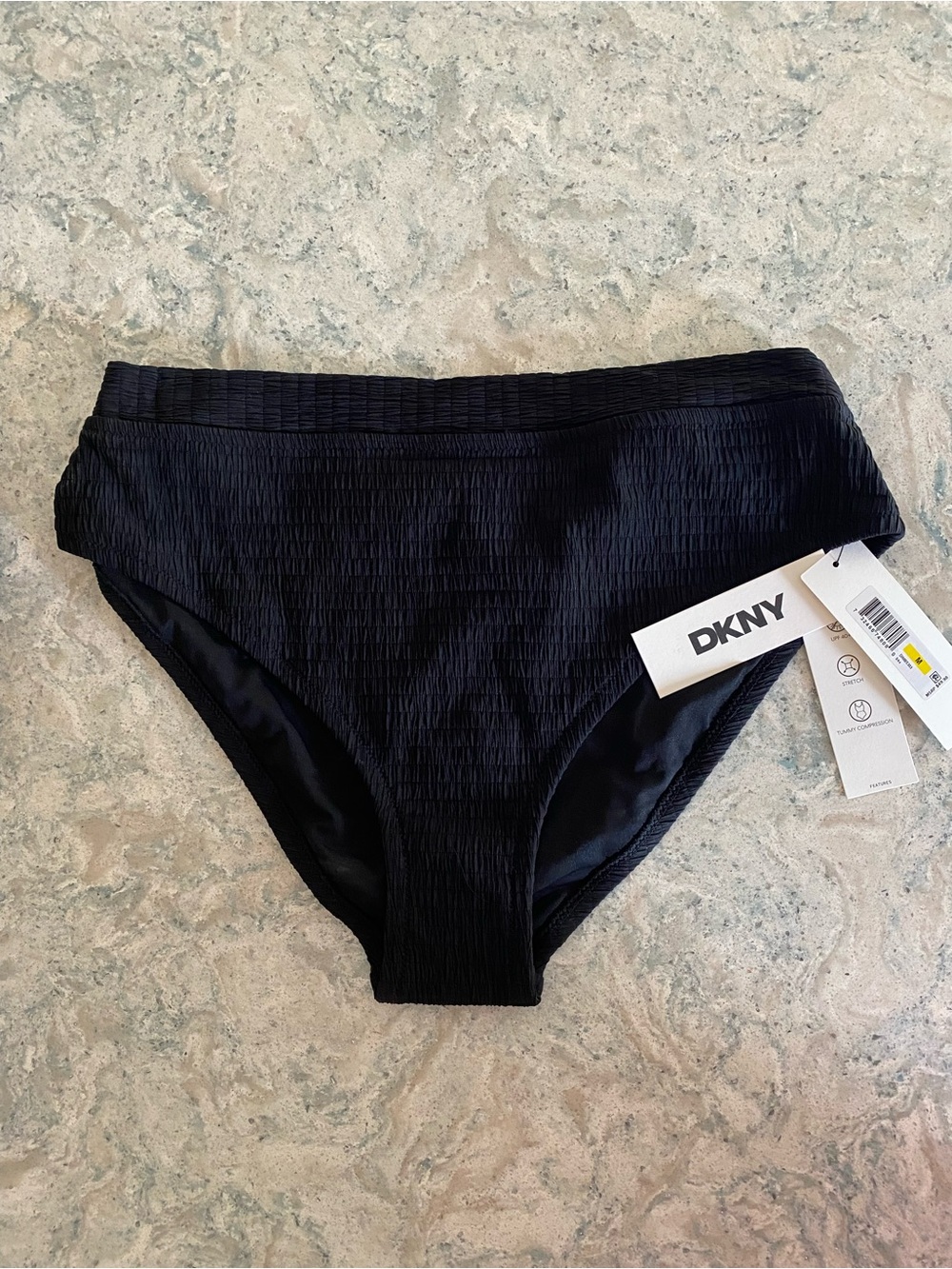 DKNY Women’s Black Textured Bikini Bottoms